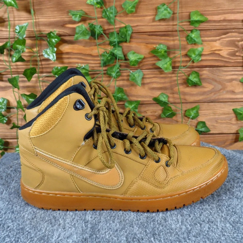 Nike Son of‎ Force Mid Winter Mens Sneakers Size 9.5 Casual Shoes Wheat Gum